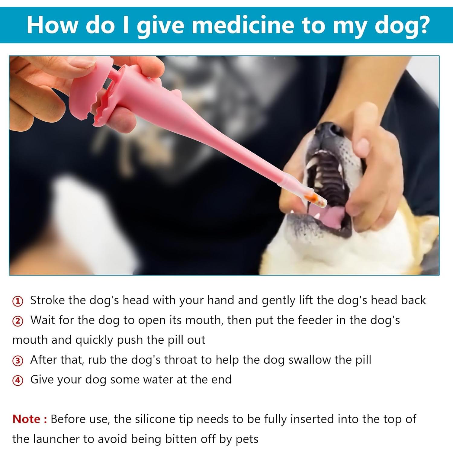 Dispensador de pastillas para mascotas YeulYuuri Rosa 20 cm