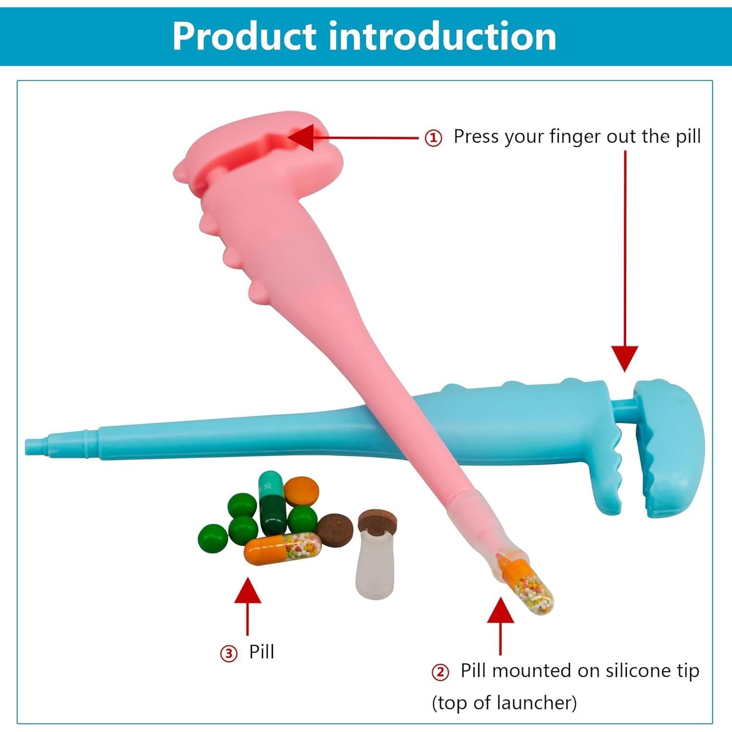 Dispensador de pastillas para mascotas YeulYuuri Rosa 20 cm