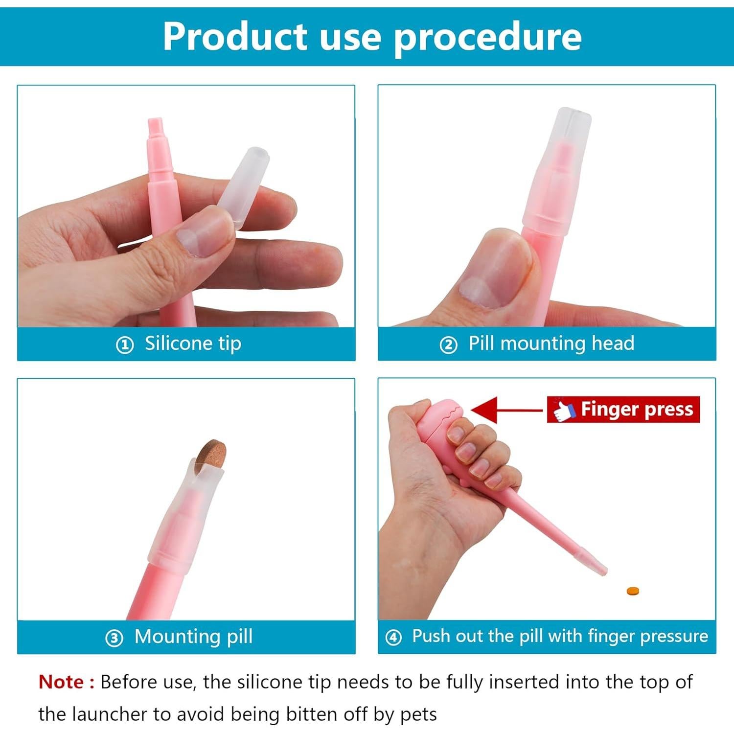 Dispensador de pastillas para mascotas YeulYuuri Rosa 20 cm