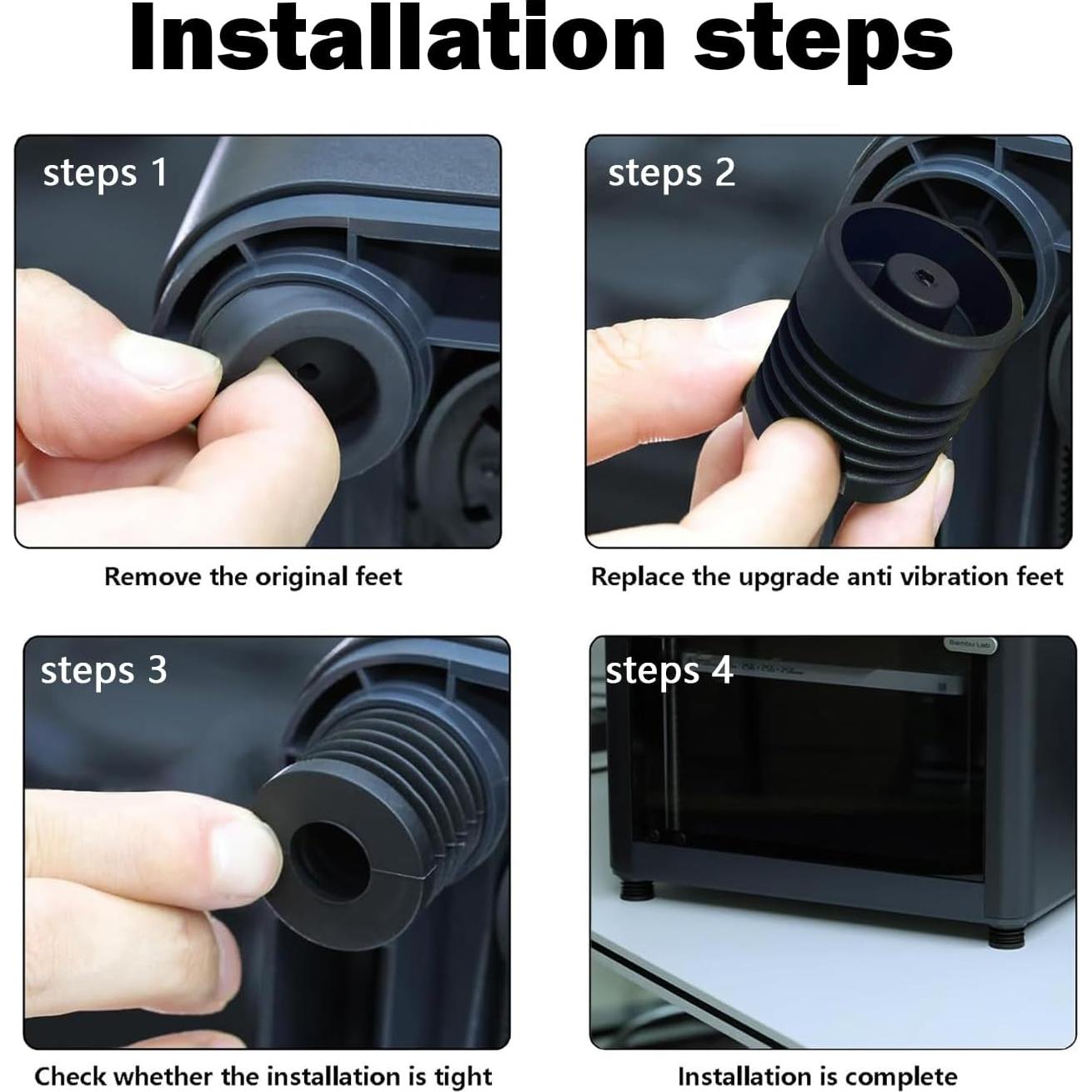 4 Piezas Almohadillas Antivibración de Silicona RugooSpink para Impresora 3D Elegoo Centauri