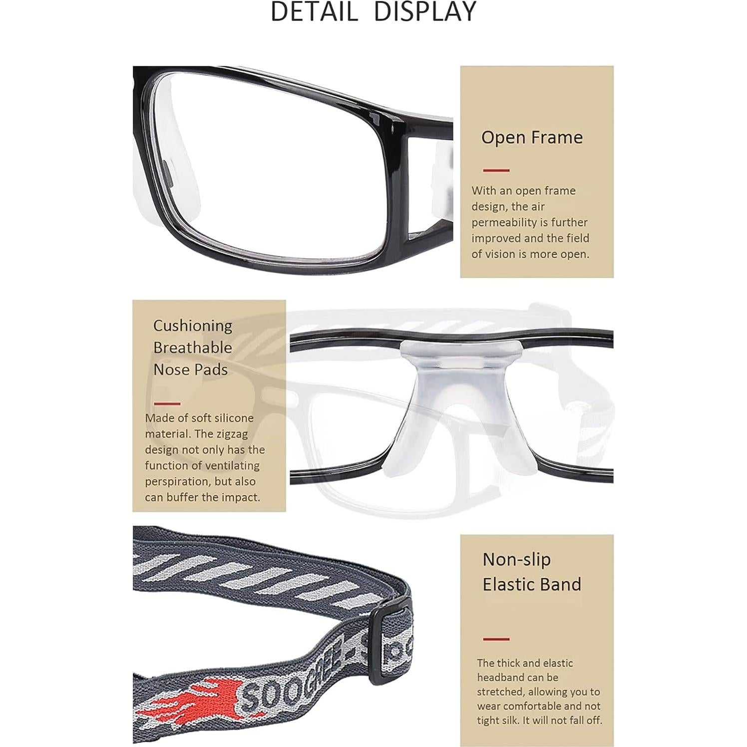 Gafas de Deporte SooGree con Lentes Removibles y Correa Ajustable