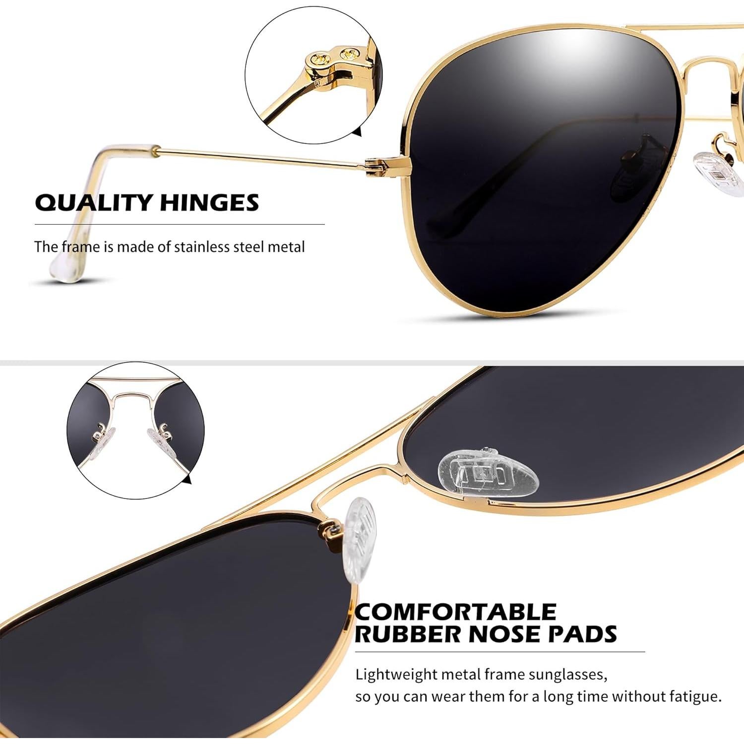 Gafas de Sol Aviador Pro Acme UV400 Marco Dorado 58mm