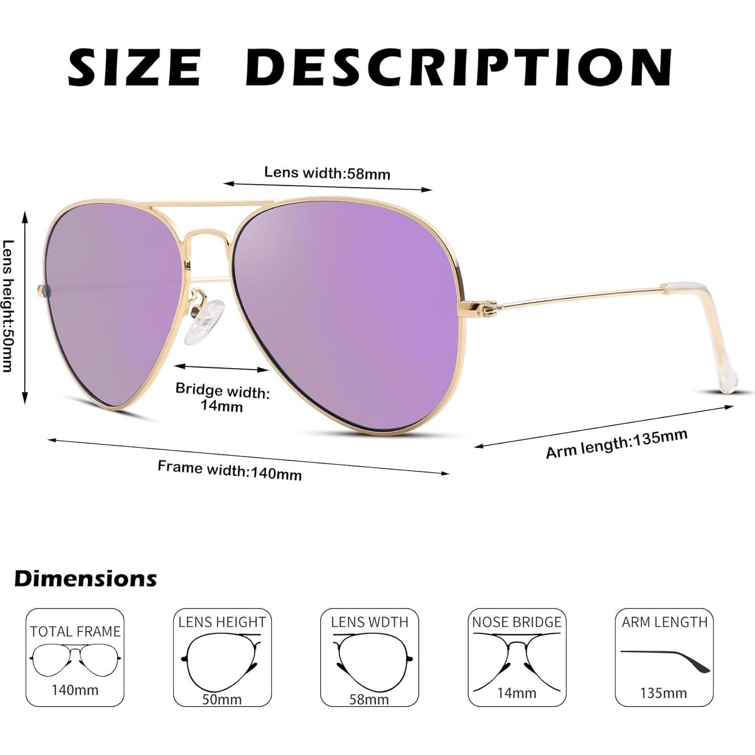 Gafas de sol Aviador Pro Acme UV400 Marco Dorado Morado