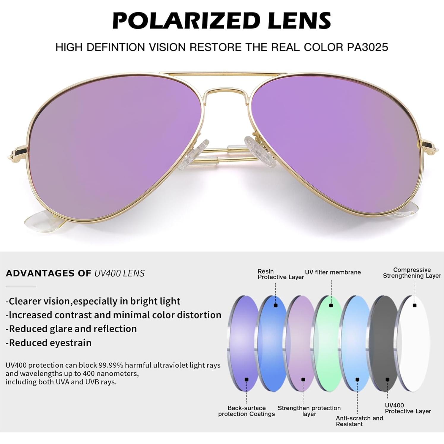 Gafas de sol Aviador Pro Acme UV400 Marco Dorado Morado