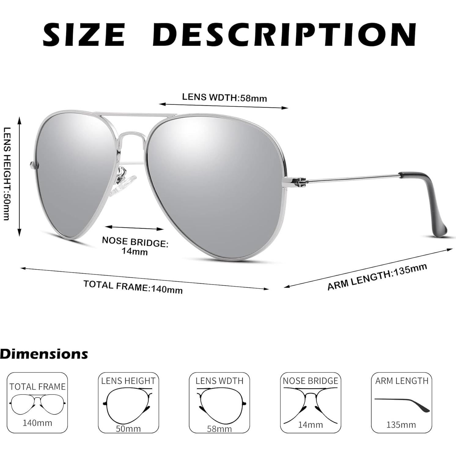 Gafas de sol Pro Acme Aviador UV400 para hombres y mujeres