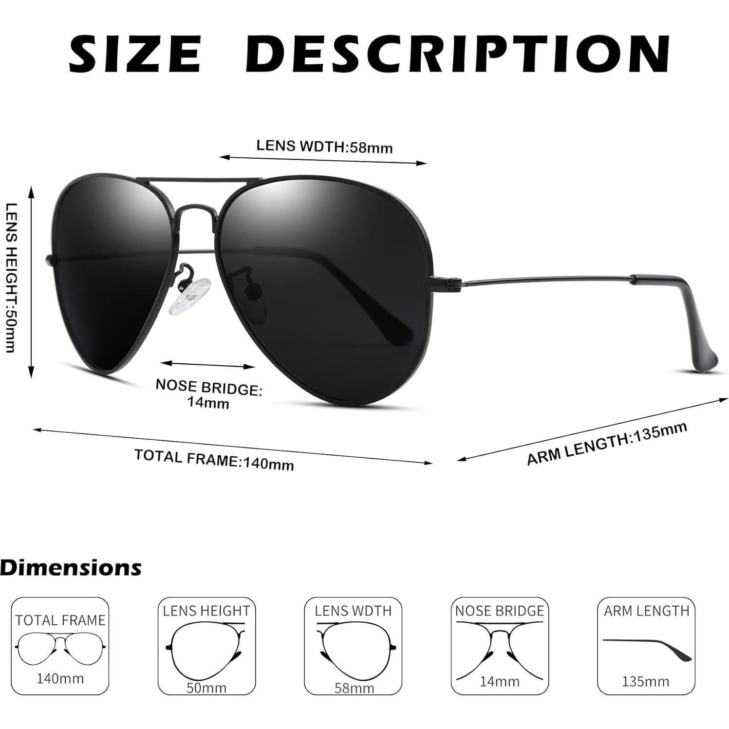 Gafas de sol Pro Acme Aviador polarizadas UV400 para todos