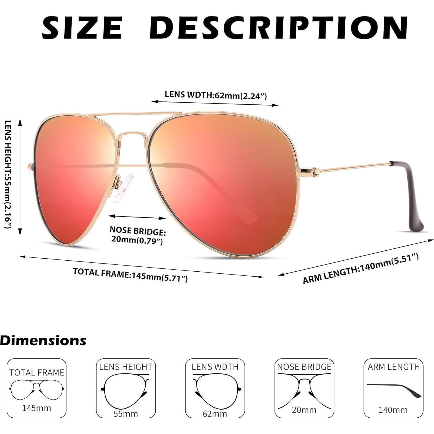 Gafas de sol Aviador Pro Acme UV400 para hombres y mujeres