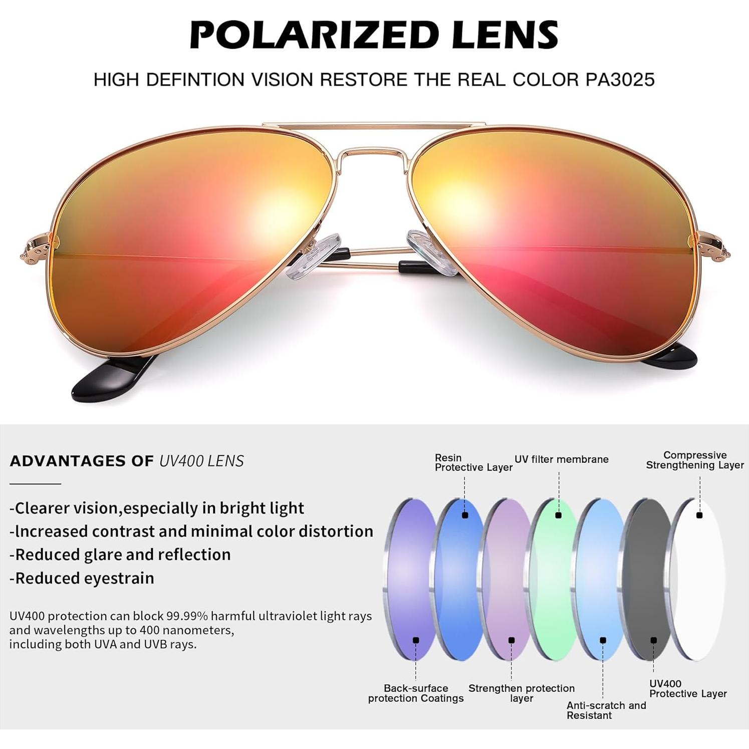 Gafas de sol Aviador Pro Acme UV400 para hombres y mujeres