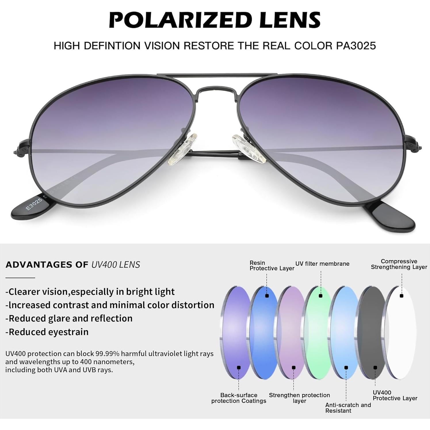 Gafas de sol Aviador Pro Acme UV400 para hombres y mujeres