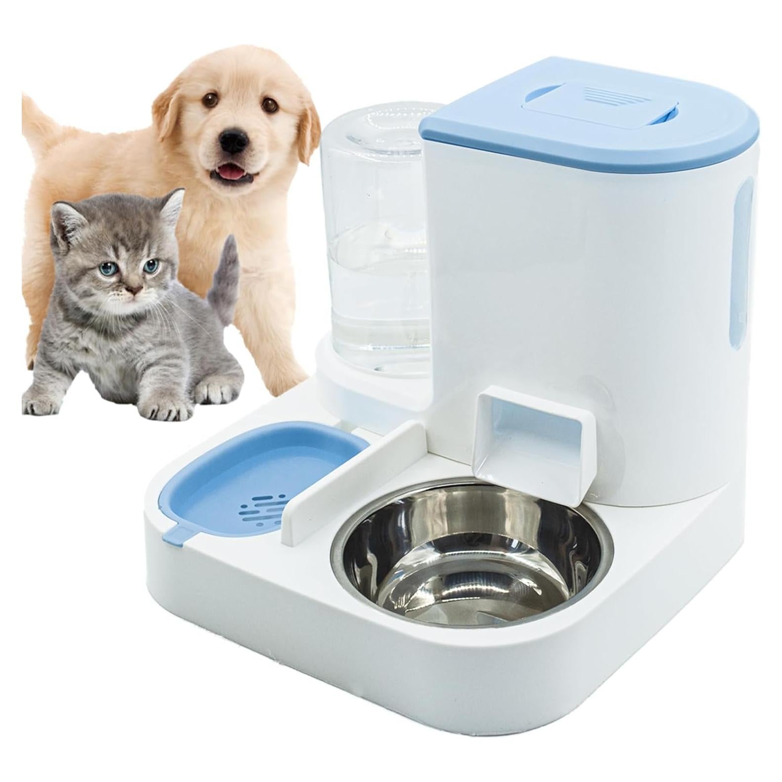 Dispensador Automático de Comida y Agua MUYG 2 en 1 Azul