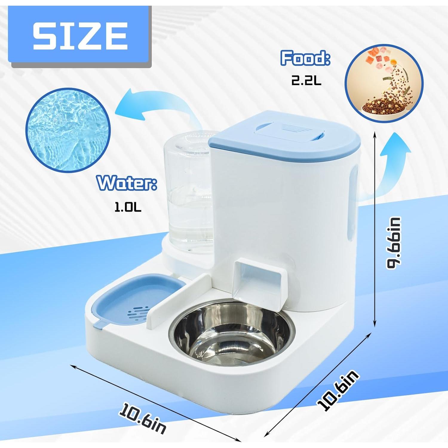 Dispensador Automático de Comida y Agua MUYG 2 en 1 Azul