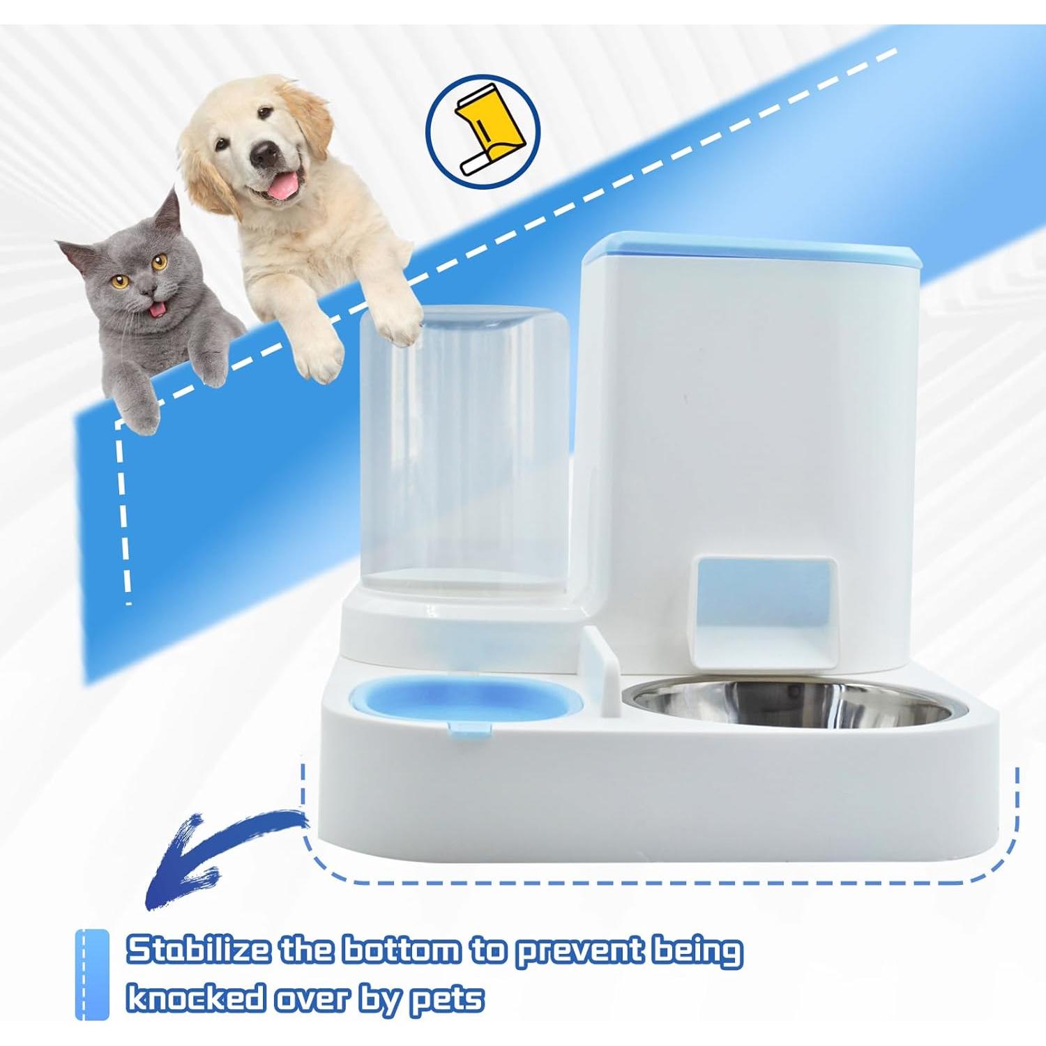 Dispensador Automático de Comida y Agua MUYG 2 en 1 Azul