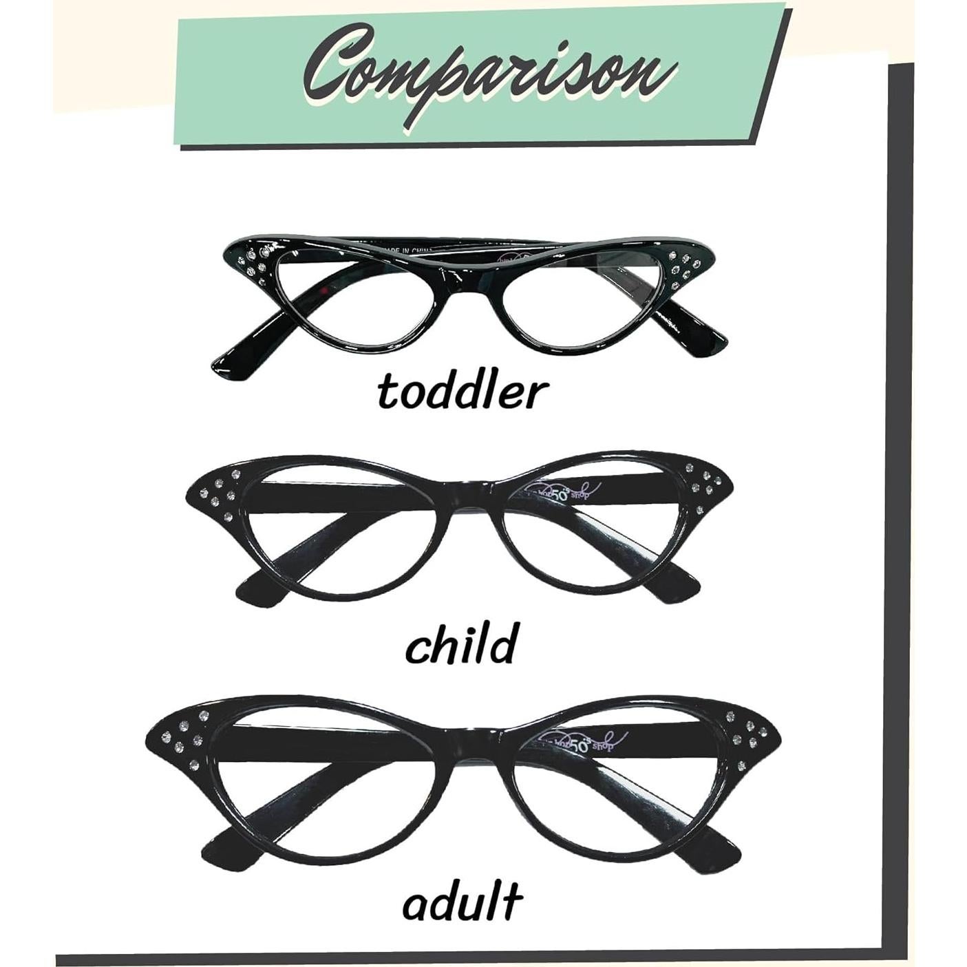 Gafas Ojo de Gato Hip Hop 50's con Rhinestones para Mujeres