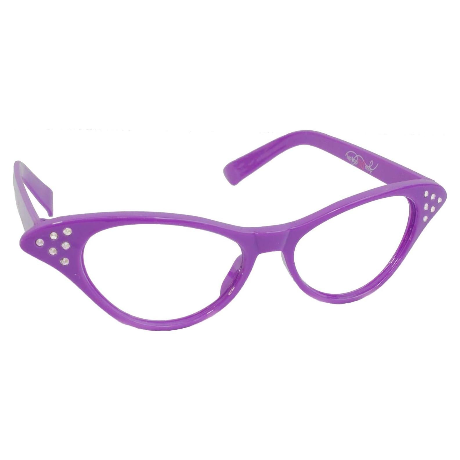 Gafas de Ojo de Gato Hip Hop 50's con Rhinestones para Mujeres