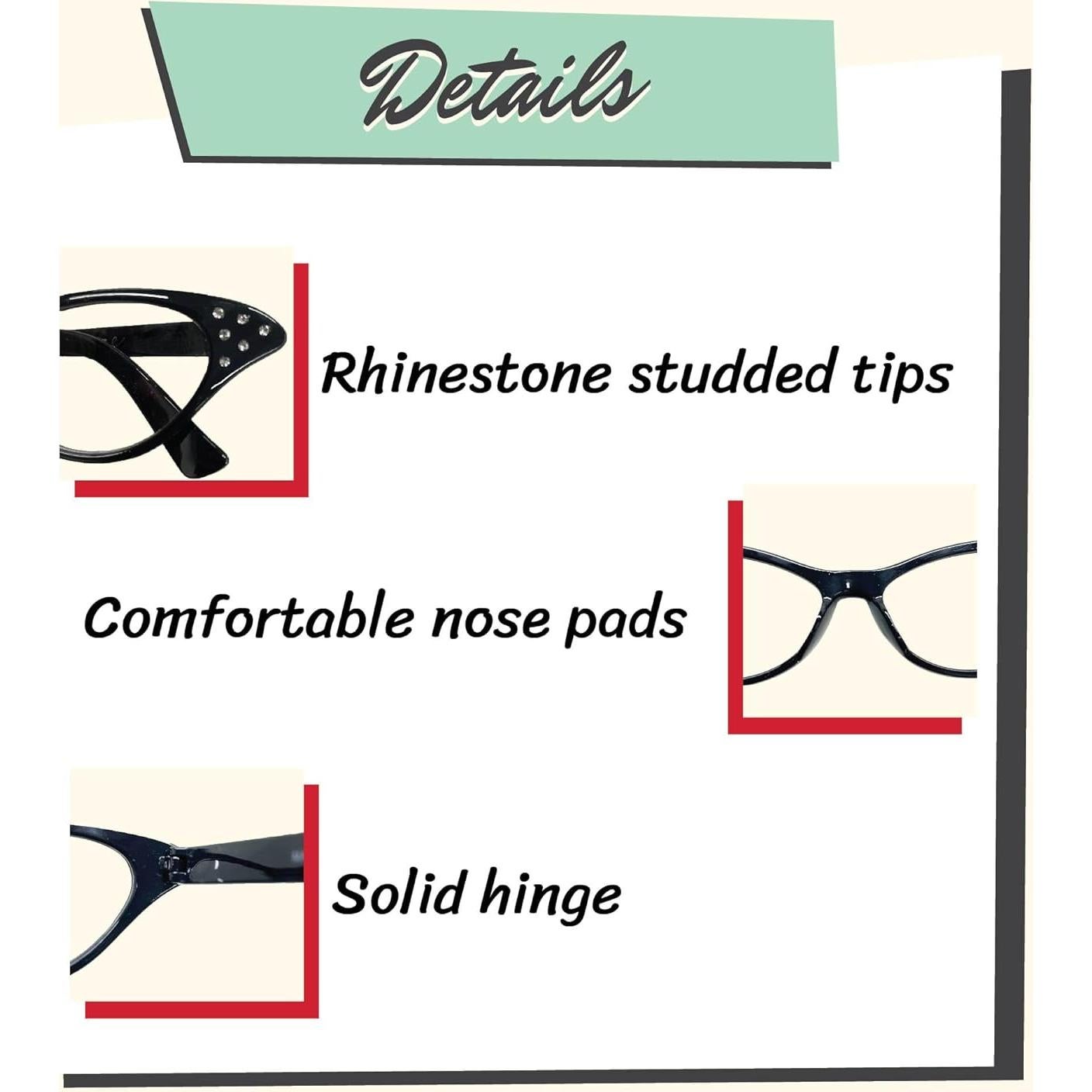 Gafas Ojo de Gato Hip Hop 50's Shop con Rhinestones