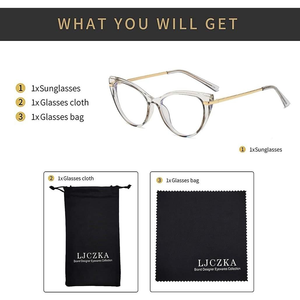 Gafas LJCZKA bloqueadoras luz azul para mujeres, ojo de gato