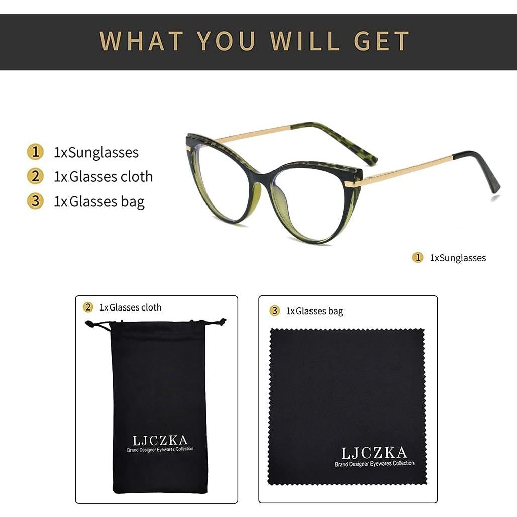 Gafas de luz azul LJCZKA para mujeres, anti-fatiga ocular
