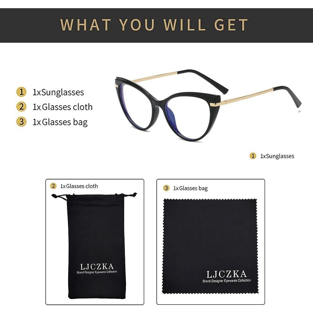 Gafas bloqueadoras de luz azul LJCZKA para mujeres, ojo de gato