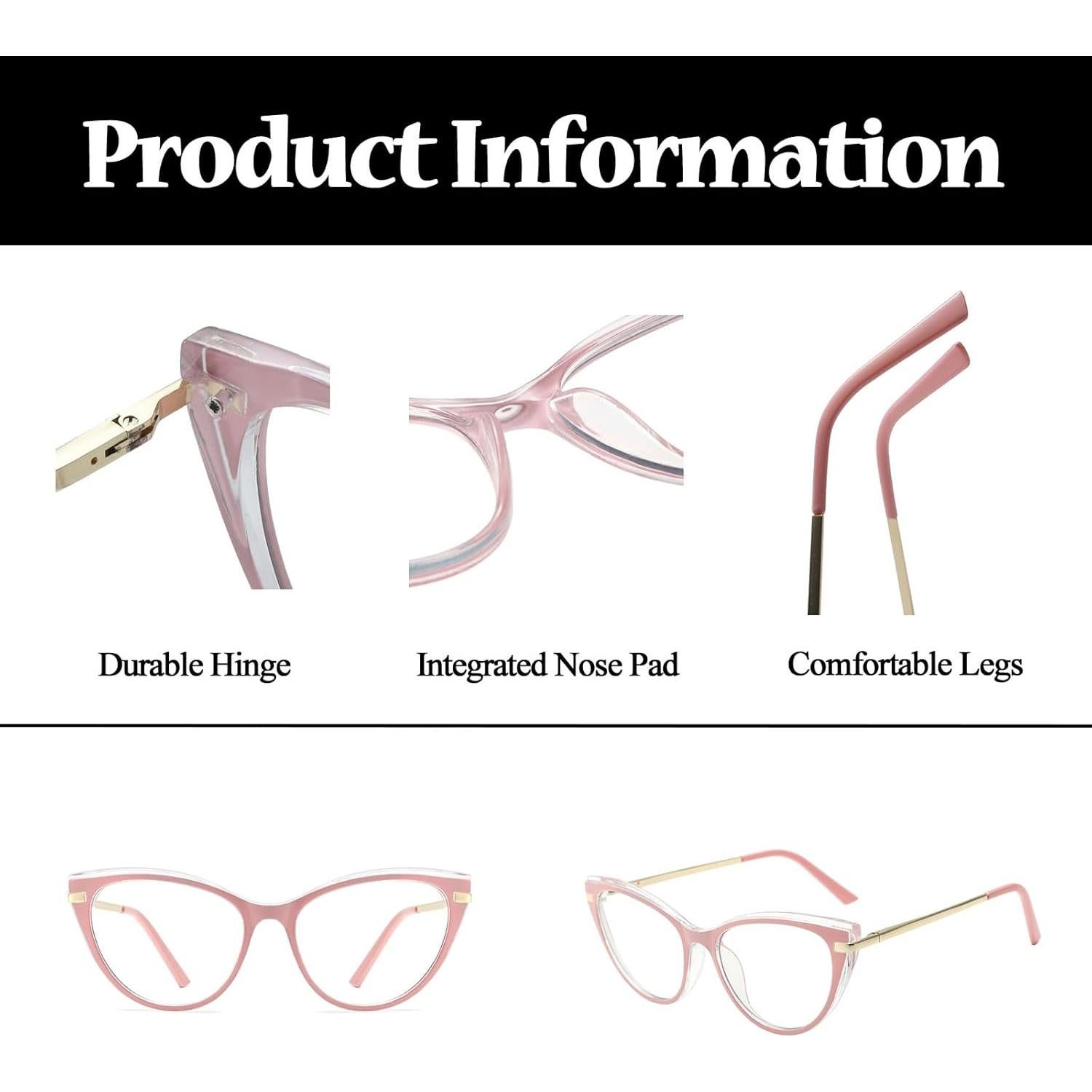 Gafas LJCZKA para Mujeres Anti-Fatiga Ocular Rosa