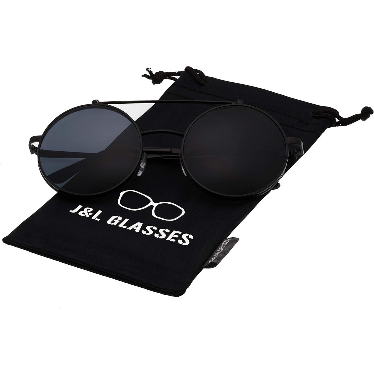 Gafas de Sol Retro J&L Steampunk con Flip-Up Redondas