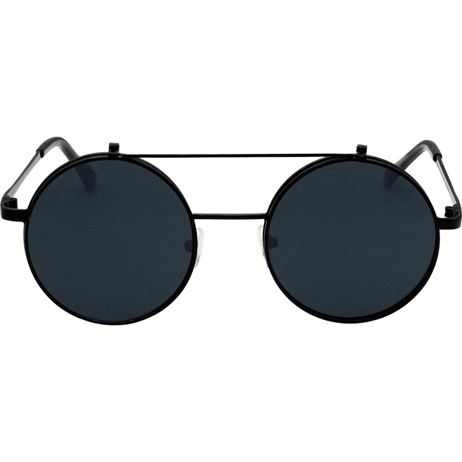 Gafas de Sol Retro J&L Steampunk con Flip-Up Redondas