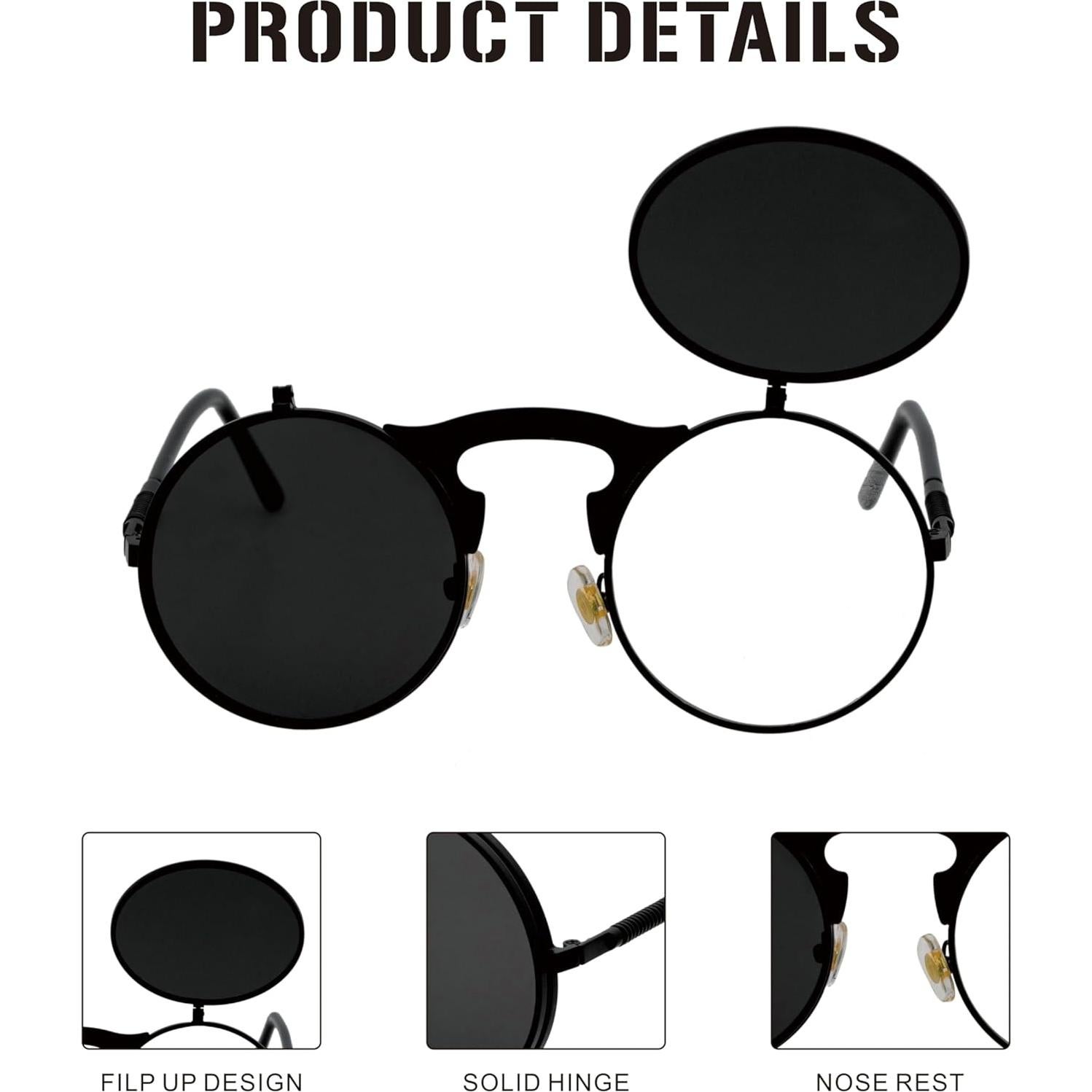 Gafas de Sol Retro J&L Plegables Estilo Steampunk