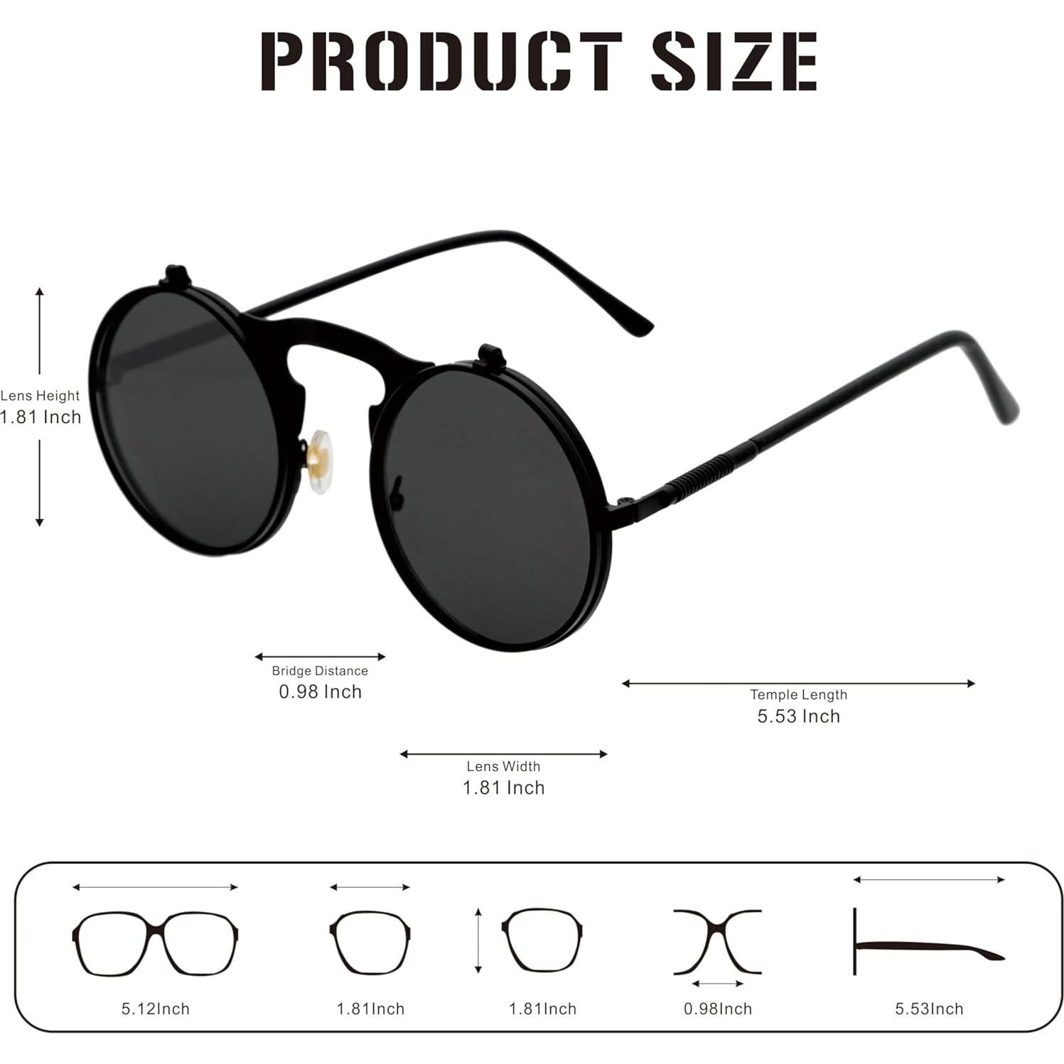 Gafas de Sol Retro J&L Plegables Estilo Steampunk