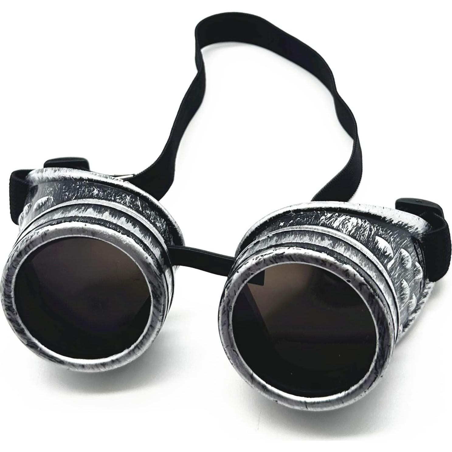 Gafas Vintage Steampunk Plata Antigua - 2 Lentes Incluidos