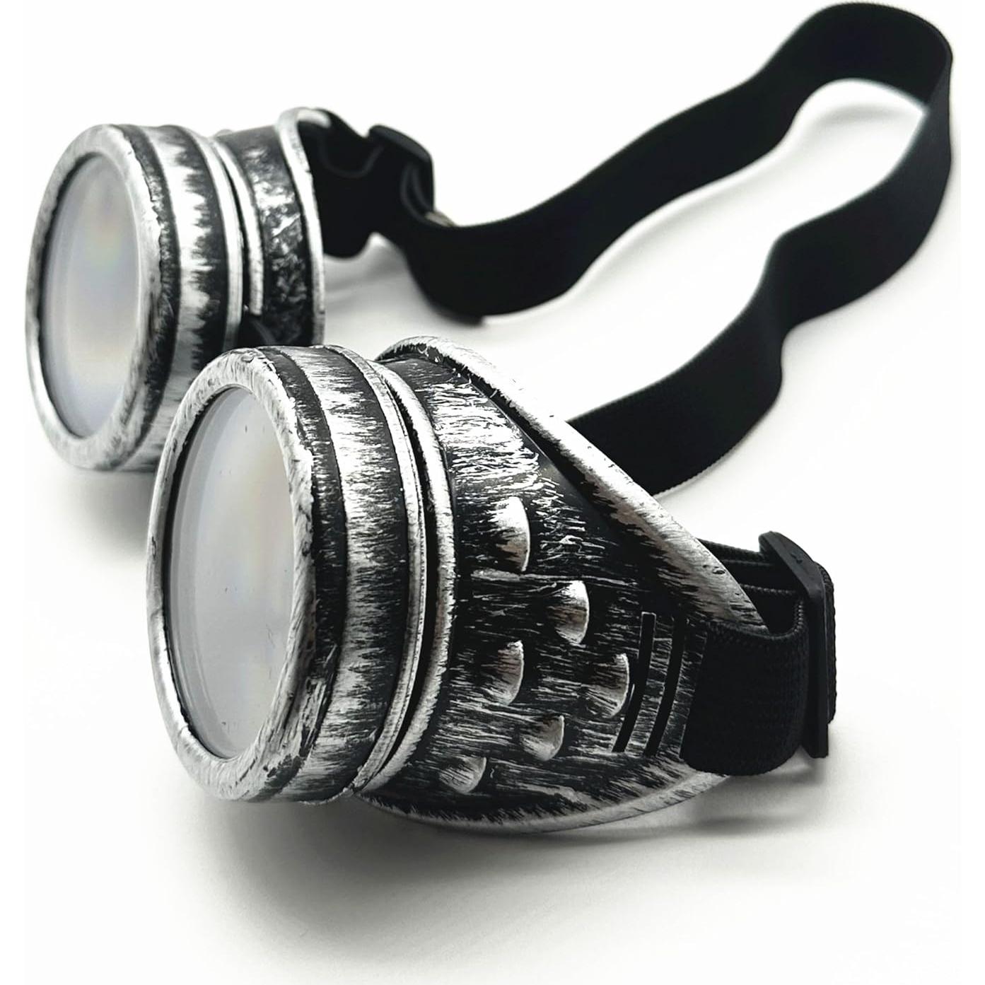 Gafas Vintage Steampunk Plata Antigua - 2 Lentes Incluidos