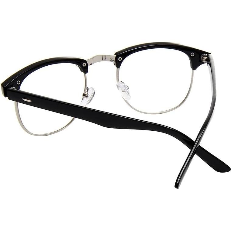 Gafas de media montura Shiratori vintage 47mm transparentes