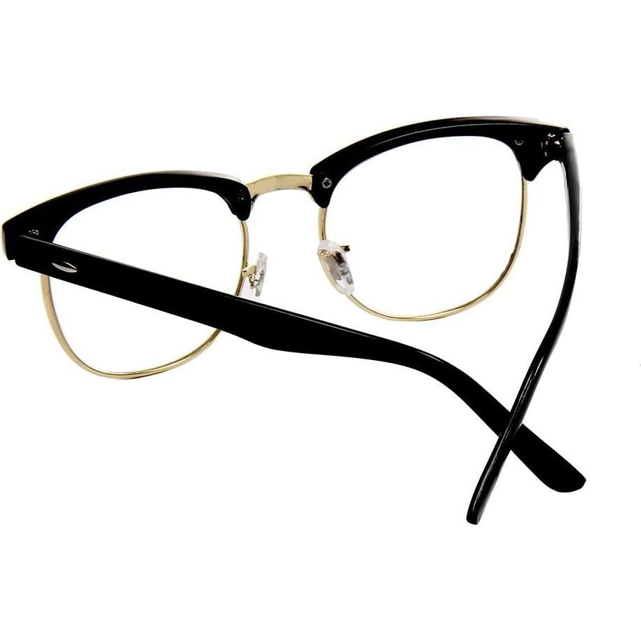 Gafas de media montura Shiratori vintage 47mm transparentes