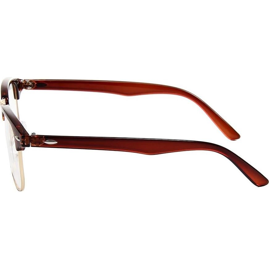 Gafas de media montura Shiratori vintage 47mm transparentes