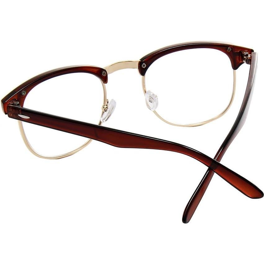 Gafas de media montura Shiratori vintage 47mm transparentes