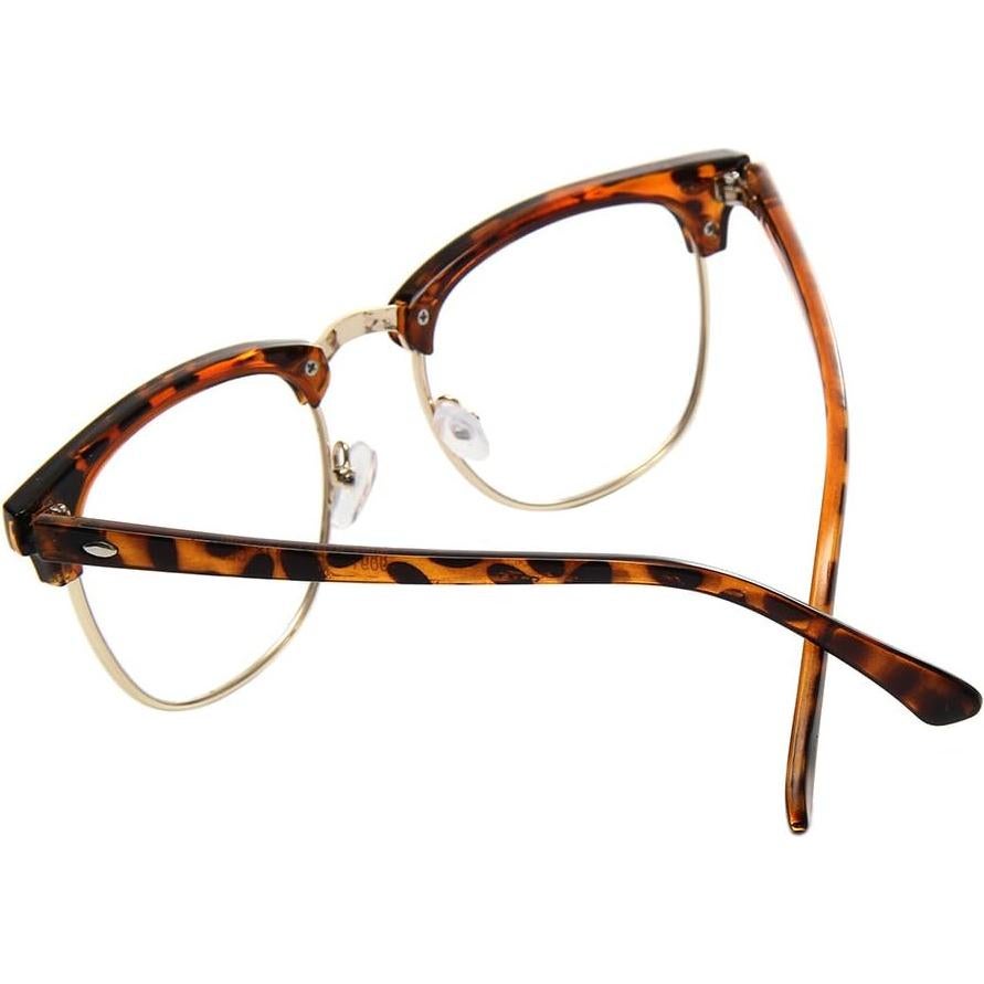 Gafas de media montura Shiratori vintage 47mm transparentes