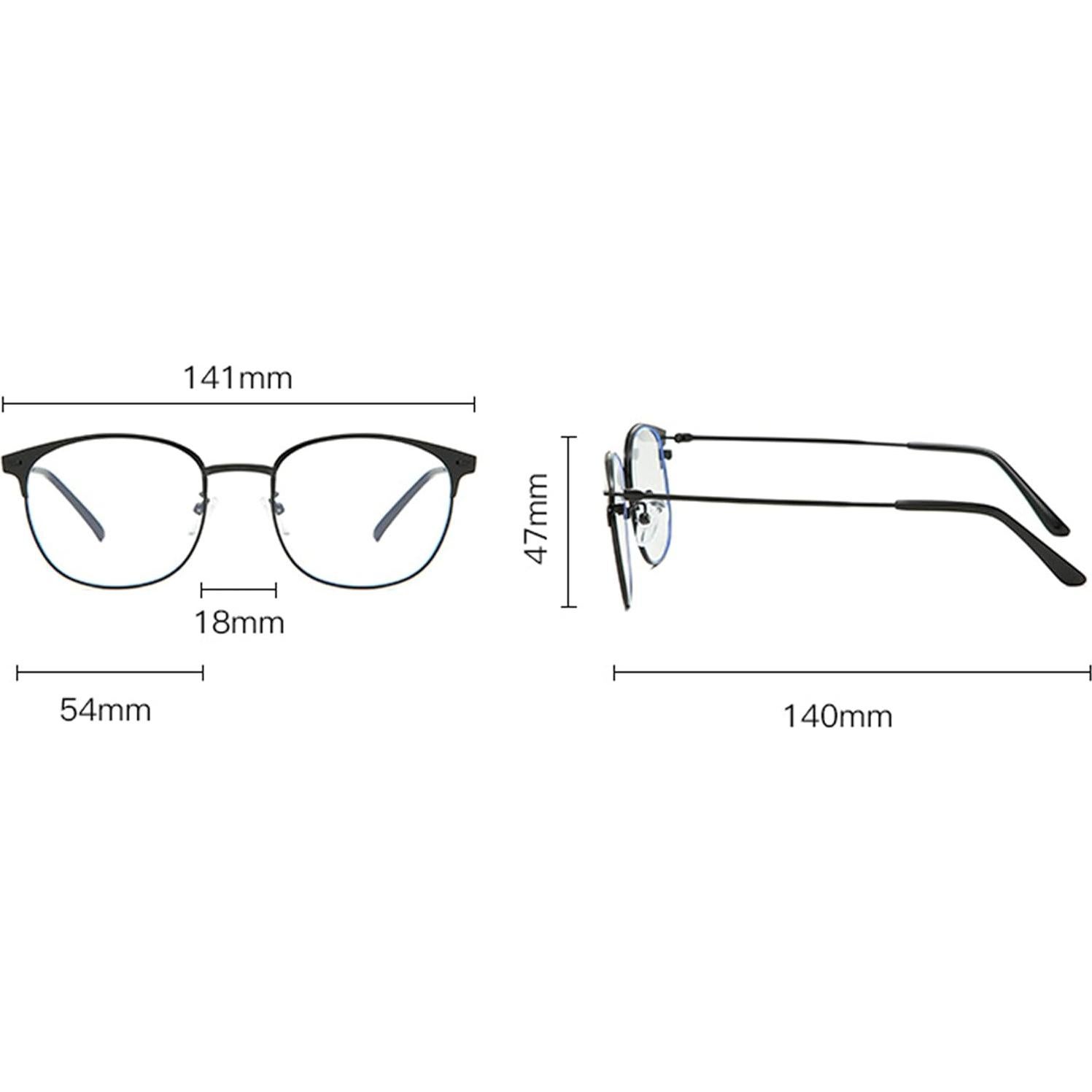 Gafas de media montura Shiratori Vintage TR90 Negro Plateado