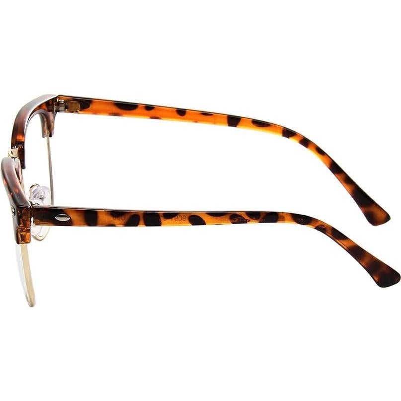 Gafas de media montura Shiratori vintage Leopardo 50mm