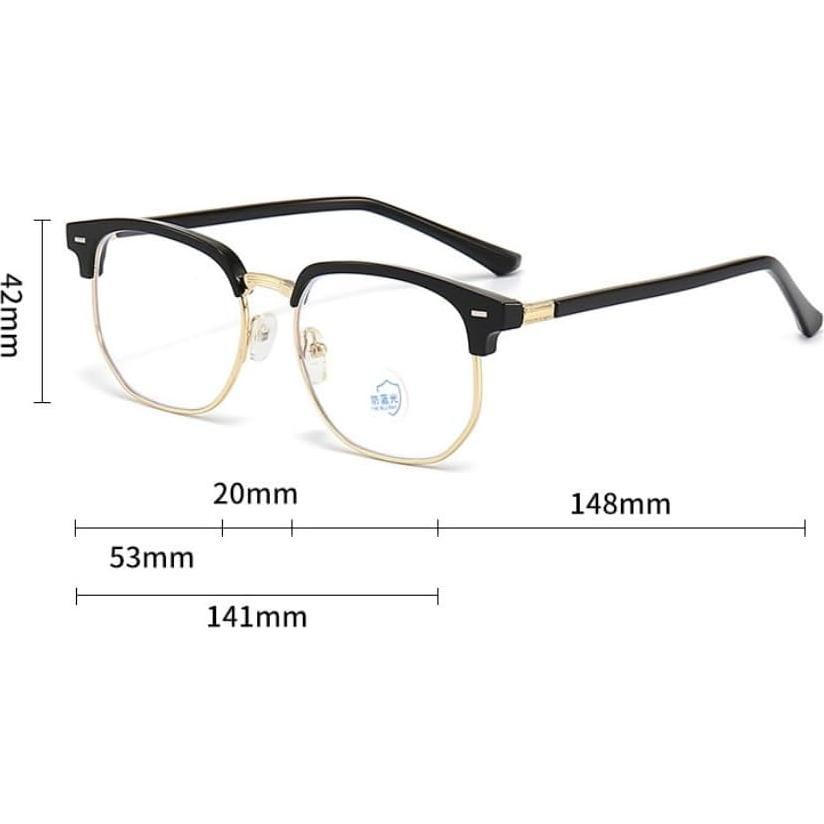 Gafas Semirimless Shiratori Vintage con Protección Luz Azul