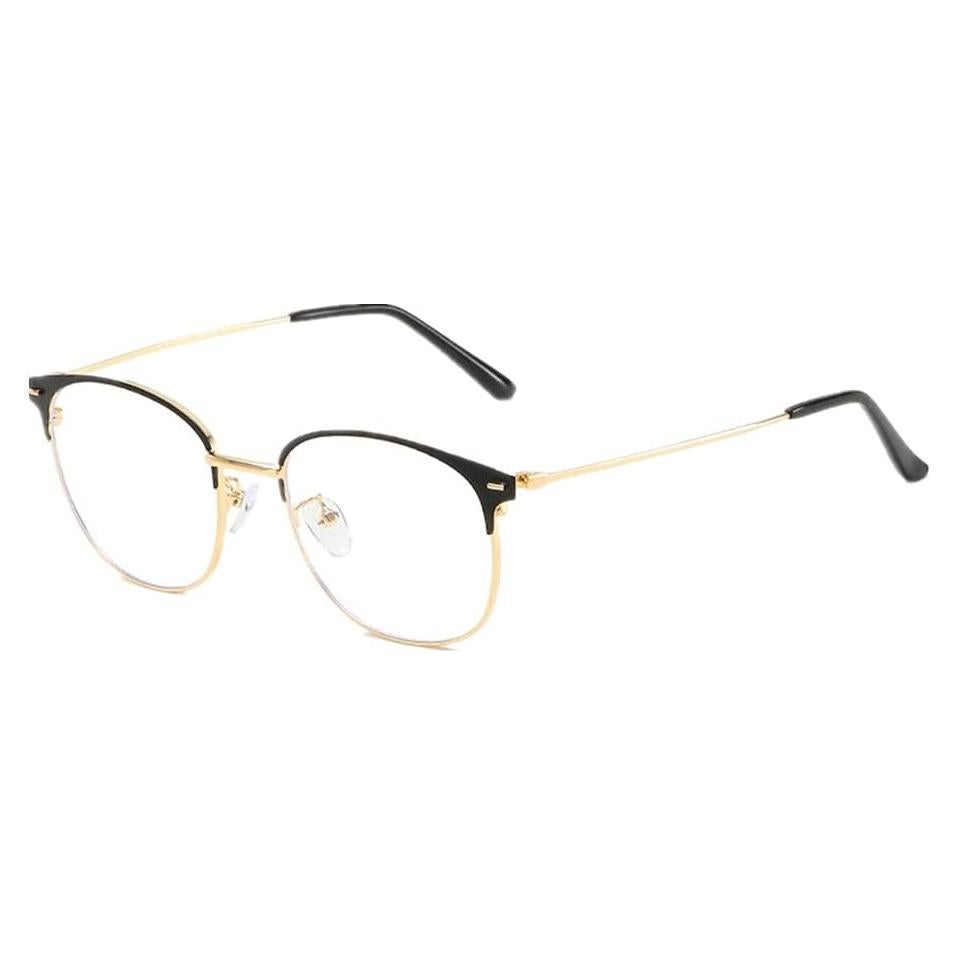 Gafas Vintage Semirrimless Shiratori Negro Dorado 47mm