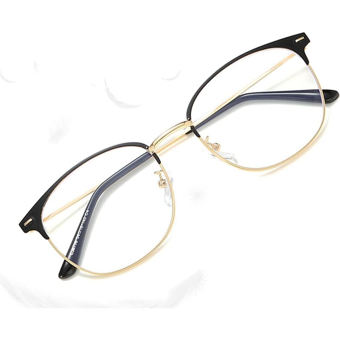 Gafas Vintage Semirrimless Shiratori Negro Dorado 47mm