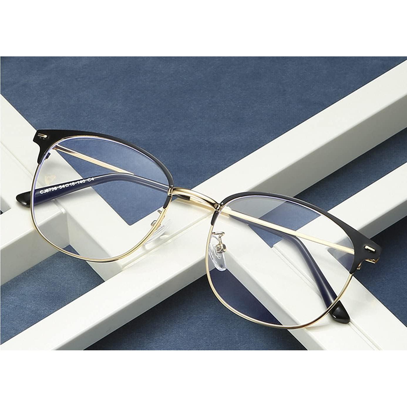 Gafas Vintage Semirrimless Shiratori Negro Dorado 47mm
