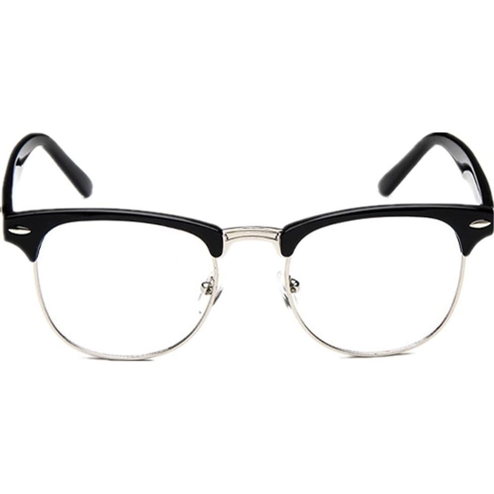 Gafas de media montura Shiratori Vintage 53mm Negro