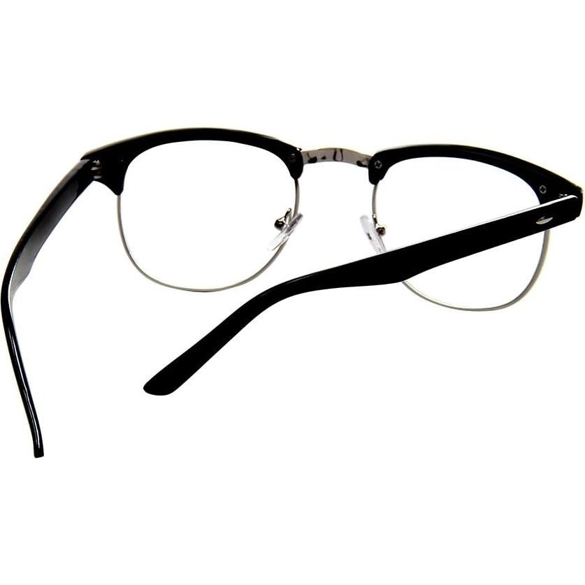 Gafas de media montura Shiratori Vintage 53mm Negro