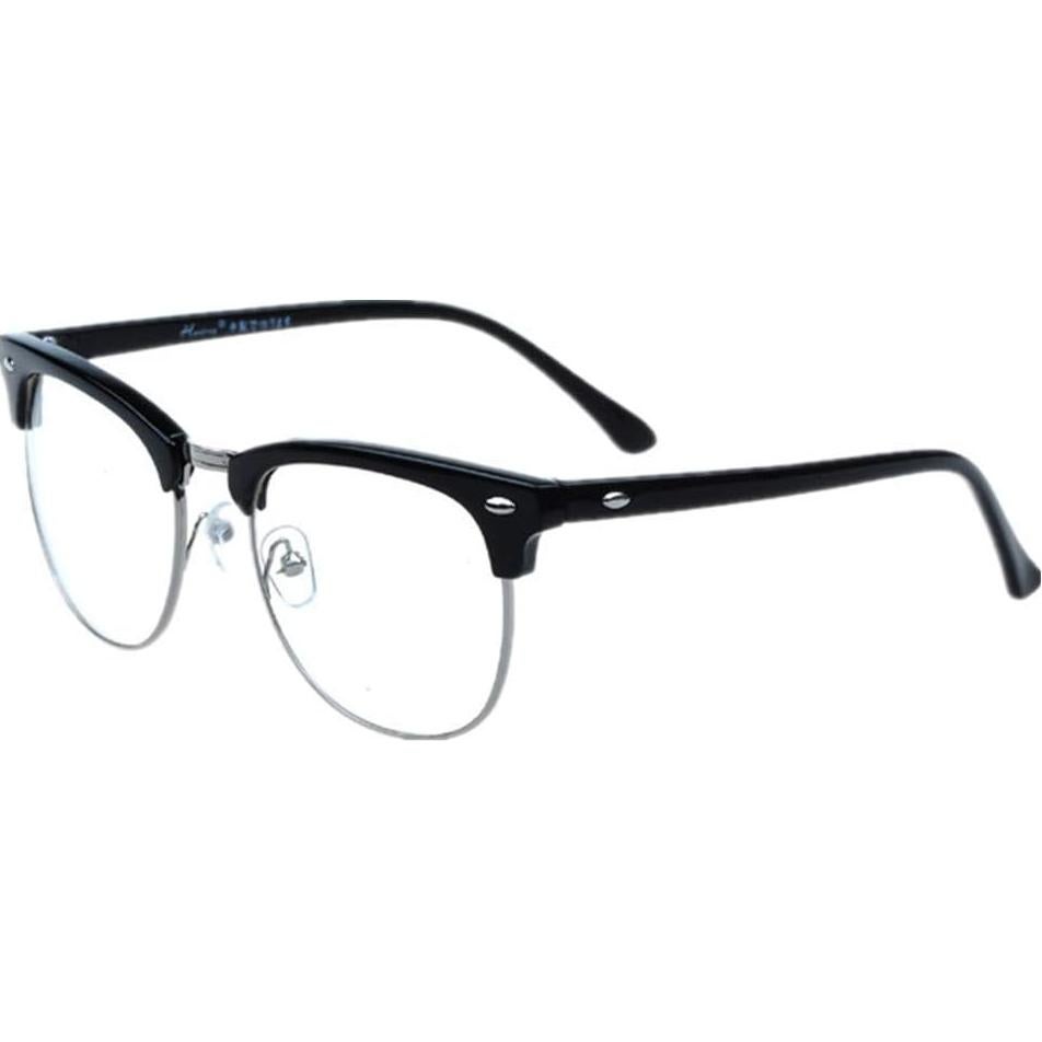 Gafas de media montura Shiratori Vintage 53mm Negro