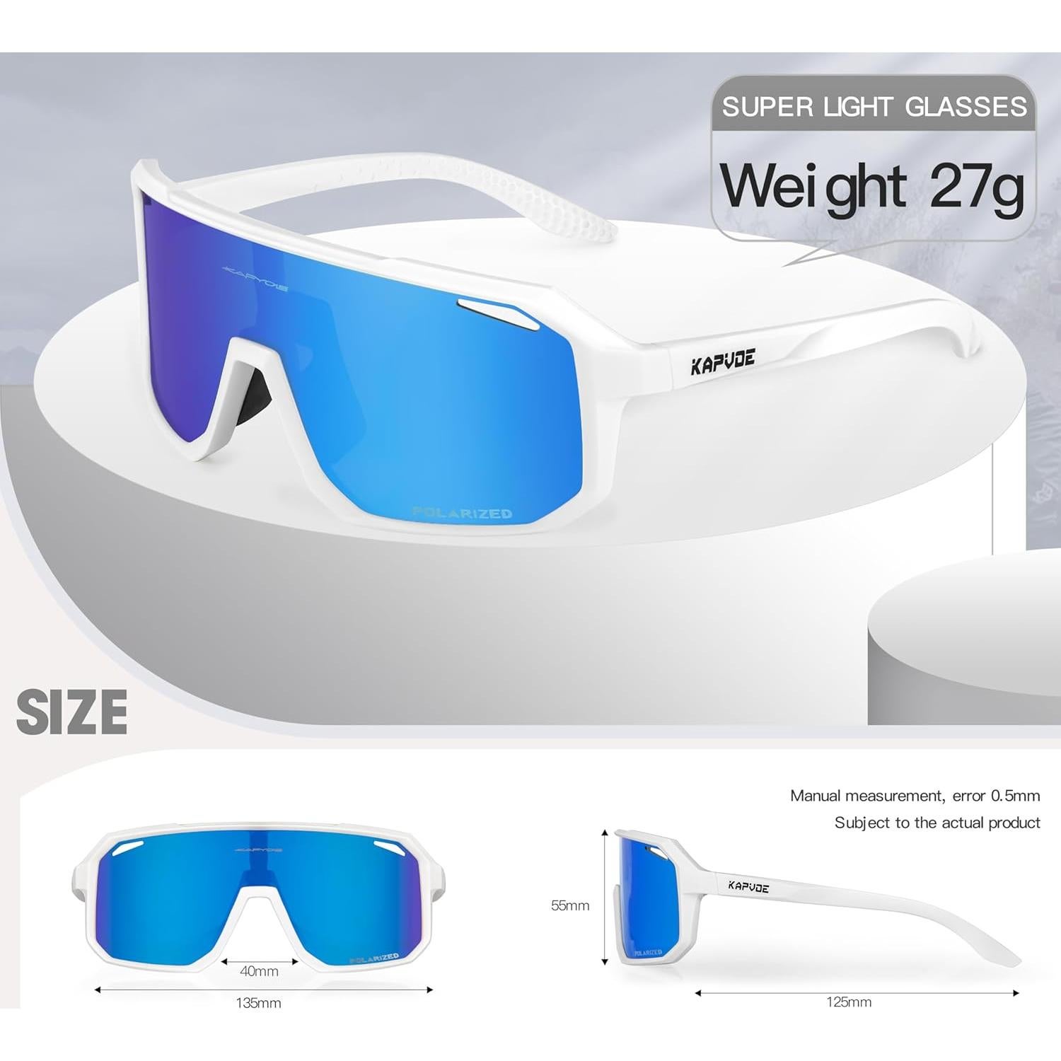 Gafas de Ciclismo KAPVOE K62 Polarizadas UV400 para Deportes