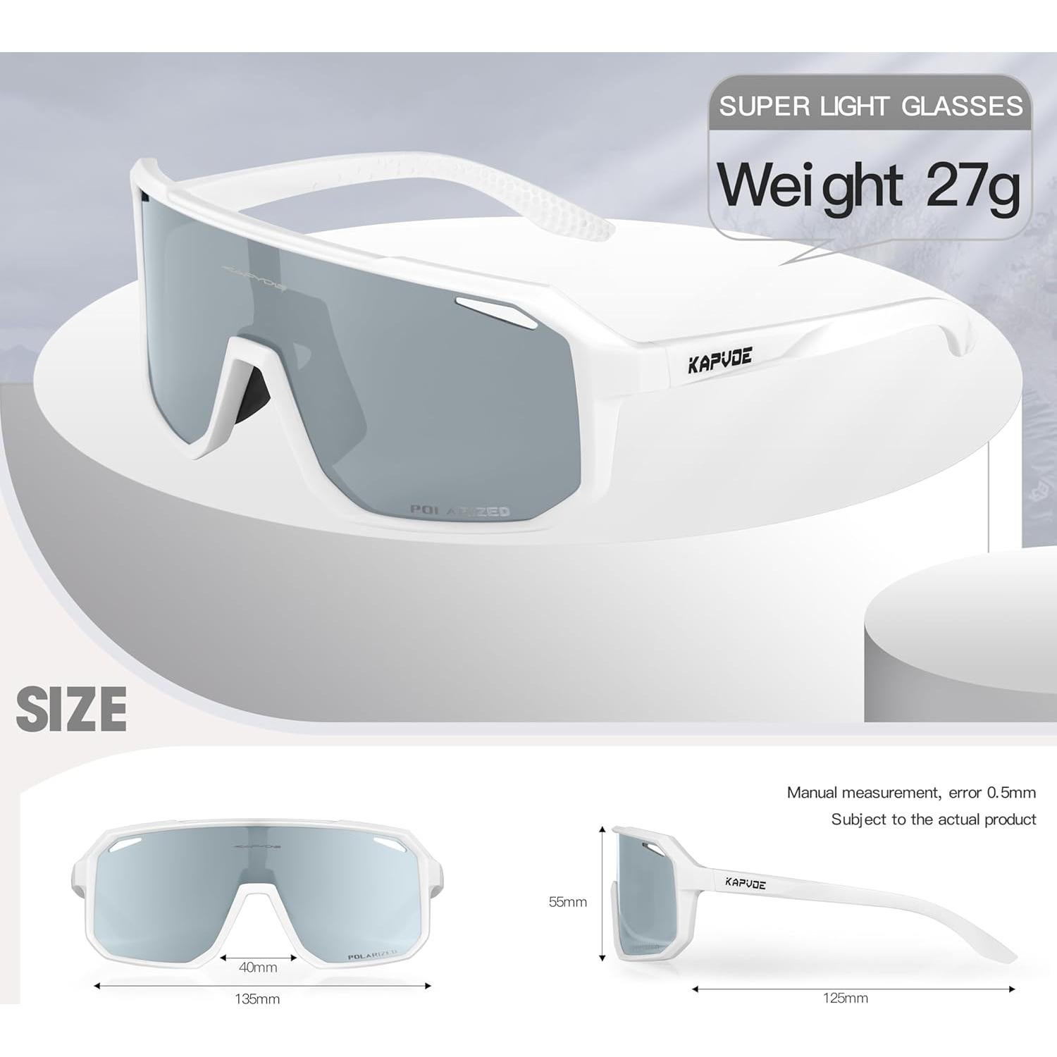 Gafas de Ciclismo KAPVOE K62 Polarizadas UV400 para Deportes