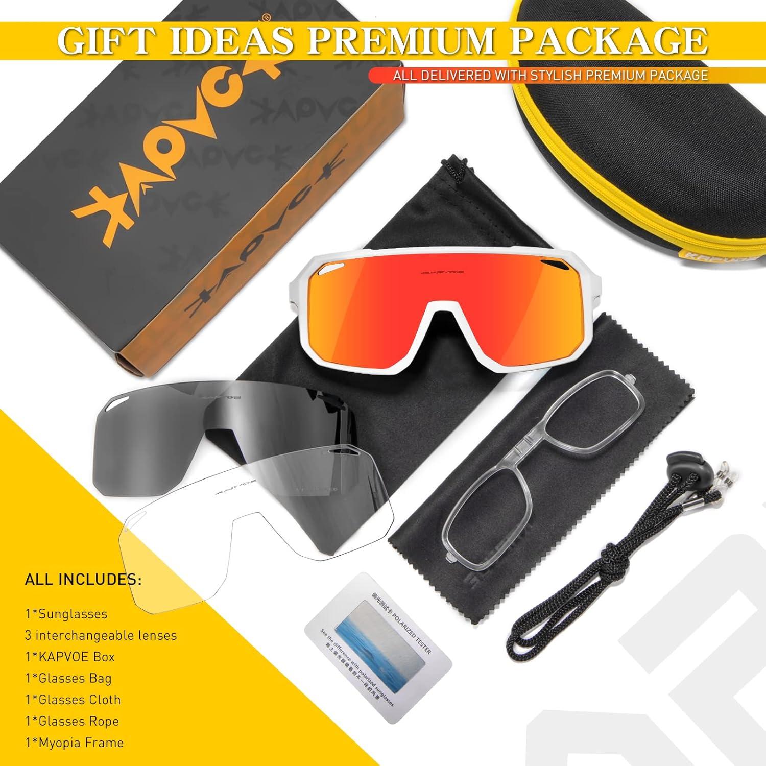 Gafas de Ciclismo KAPVOE K62 Polarizadas UV400 para Deportes