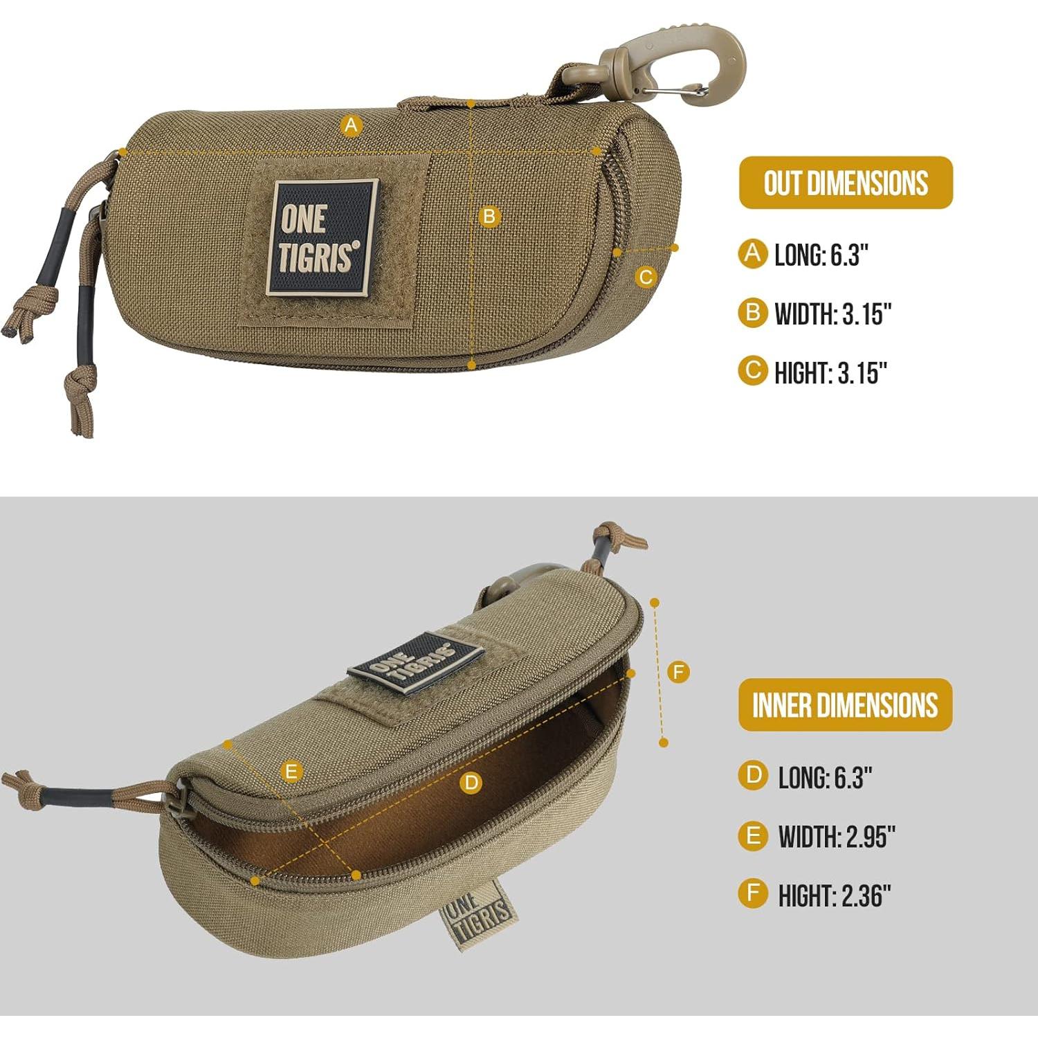 Funda Dura para Gafas OneTigris Táctica Molle Verde 1000D