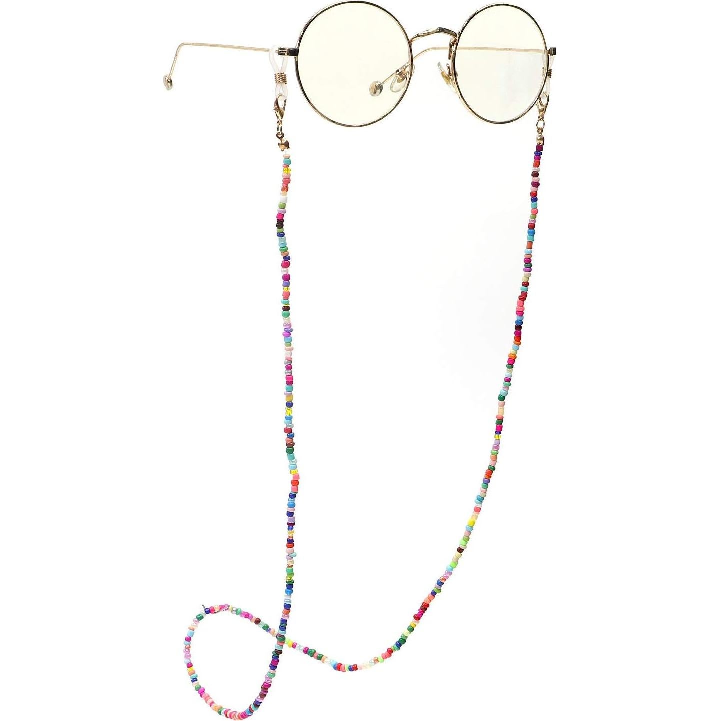 Cordón de Máscara Colorido Bling con Perlas 70 cm