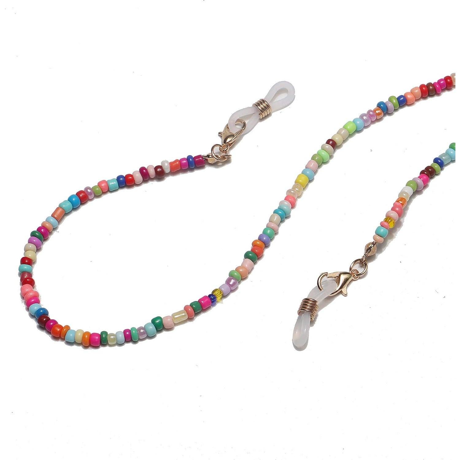 Cordón de Máscara Colorido Bling con Perlas 70 cm