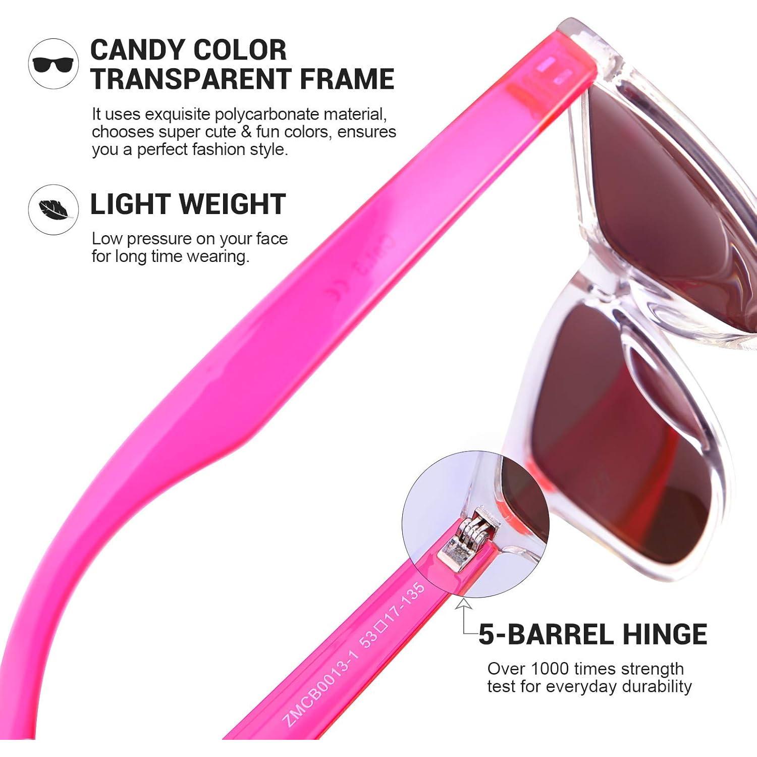 Gafas de sol Colossein UV400 para mujeres, marco cuadrado, lente espejada